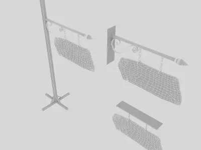 old stone beach sign 02 3D model Low-poly 3D model