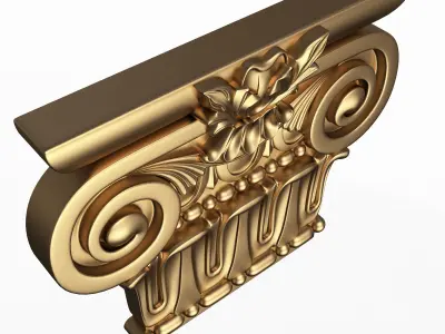 Carved Capital 01001 Low-poly 3D model