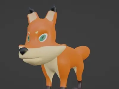Stylize Fox Low-poly 3D model
