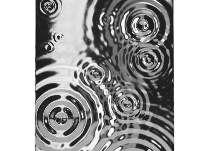 Water Ripple 3D Wall Art Decorative metallic relief 3D model