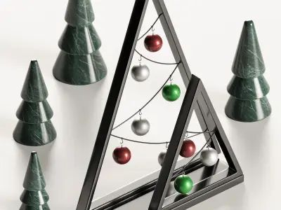 Double A frame Christmas Decoration 3D model