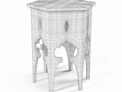 Moroccan Hexagon Side Table 3D model