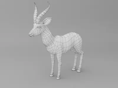 3D ANTELOPE Low-poly 3D model