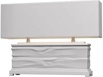 Large Wooden Rustic Loft Metal Old Country Table Lamp 3D model