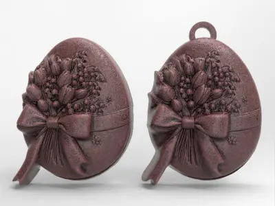 easter egg flower decor  3D print model