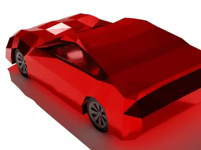 Red Low Poly Car Low-poly 3D model