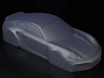  Porsche 911 Turbo S simplified decorative model 3D print model