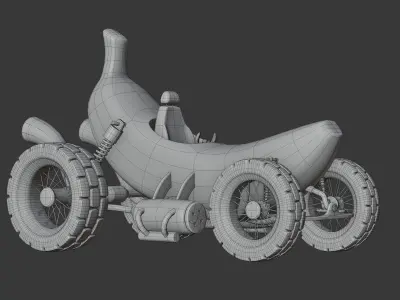 Banana Car Game Ready 3D Model 3D model