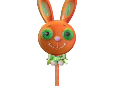 Cartoon Bunny Lollipop Low-poly 3D model