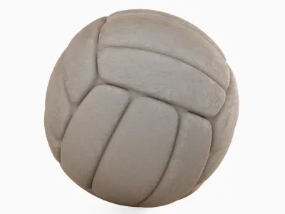 Old Leather Volleyball Ball Set 3D model