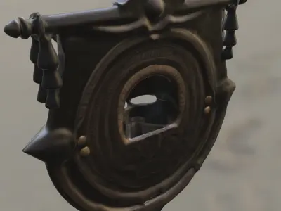 Medieval Warrior Wall Emblem Low-poly 3D model