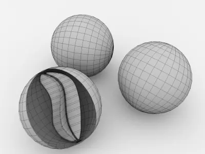 Marbles three glass - three glass 3D model