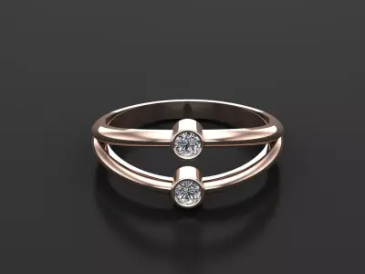 Solitaire Ring Version 1 R55 3D model