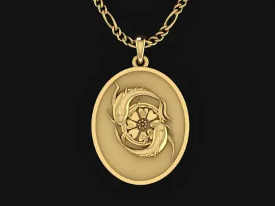 Koi Lotus fish 3D print model