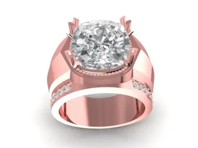 Luxury Round Cut Diamond Engagement Ring for Women 639 3D print model