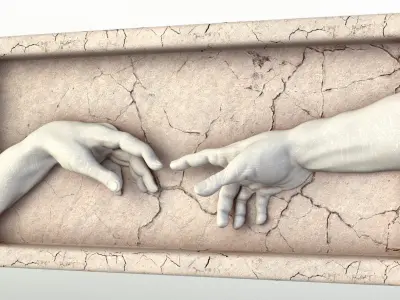 The Creation of Adam Bas-Relief 3D model