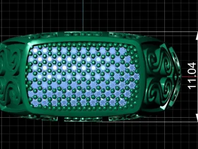 MAN RING WITH DIAMOND GEMSTONES 3D print model