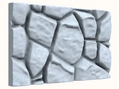 Crude Sandstone Rubble Wall 3D model