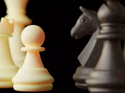 Chess Piece Set with Procedural Material 3D model