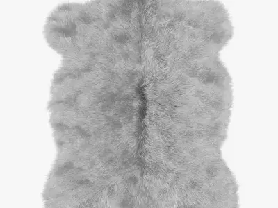 Plush Mongolian Sheepskin rug 3D model