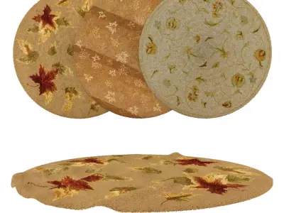 Round Rug Set 196 3D model