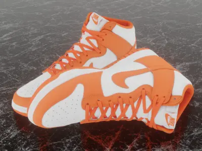 NIKE DUNK HIGH SYRACUSE 3D SHOES Low-poly 3D model