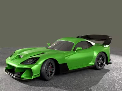 Stylized Racing Sports Car Low-poly 3D model