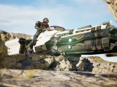 All 3 Sci-fi Vehicles Hover Bike Car 3D Model Rigged Low-poly 3D model