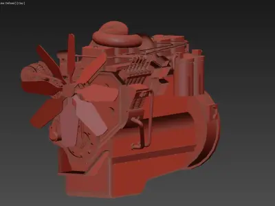 B 5 9L Cummins Turbo Diesel Engine Low-poly 3D model