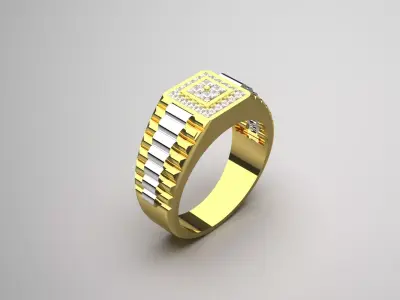 Luxury man Rolex design diamond ring model ror0048 3D print model