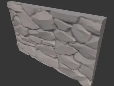 Ancient Stone Fortress Wall 3D model