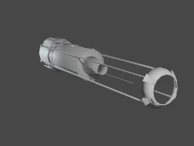 Space engine or rocket Free low-poly 3D model