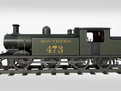 Steam Train Low-poly 3D model