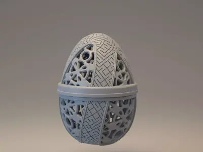 Easter egg with carved ornament - Nummer 03 3D print model