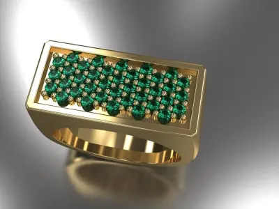 Size 8 Mens Ring Diamonds Gemstones Gold Platinum Jewelry 3D print model