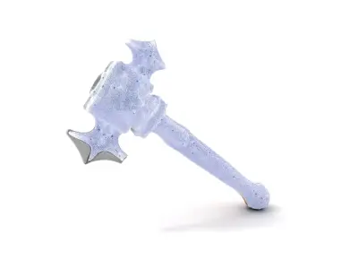 Ornate Silver Hammer model pack Low-poly 3D model