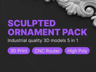 CNC Sculpted Ornament Pack VOL 5 3D Model Collection