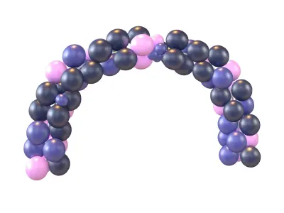 Carnival Balloon Garland V1 004 Low-poly 3D model