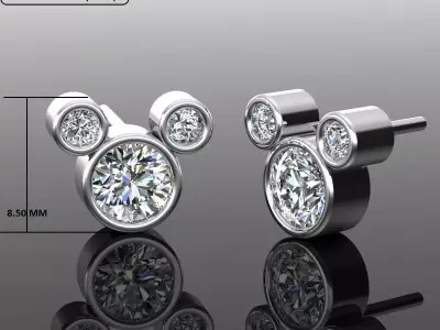 Women Diamond Earrings 3D print model