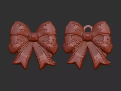 christmas ribbon bow decor 8  3D print model