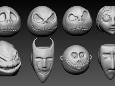 Nightmare Before Christmas tree themed balls 3D print model