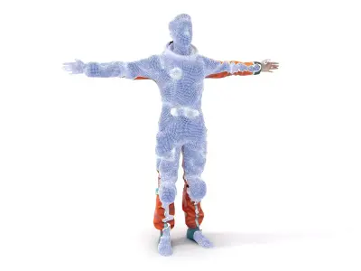 Vibrant Orange Space Suit model pack Low-poly 3D model