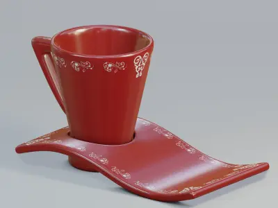  Mug with wavy plate 3D model