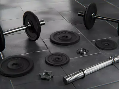 Gym Weights Set - Dumbbells Set Low-poly 3D model