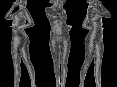 Female sport 07 Low-poly 3D model