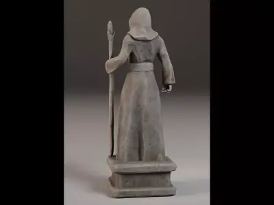 Robed Statue Low-poly 3D model