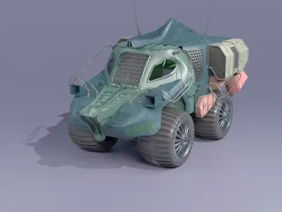 LOWPOLY CROCODILE CAR  Low-poly 3D model
