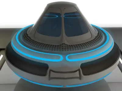 SpaceShip futuristic toilet with lights on top Free 3D model