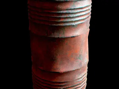 Game-Ready Barrel rusty can Low-poly 3D model