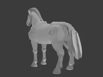 Mechanical horse Low Poly Low-poly 3D model
